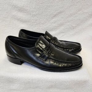 Florsheim Leather Loafers Mens 11 Dark Brown/Black Slip On Dress Shoes